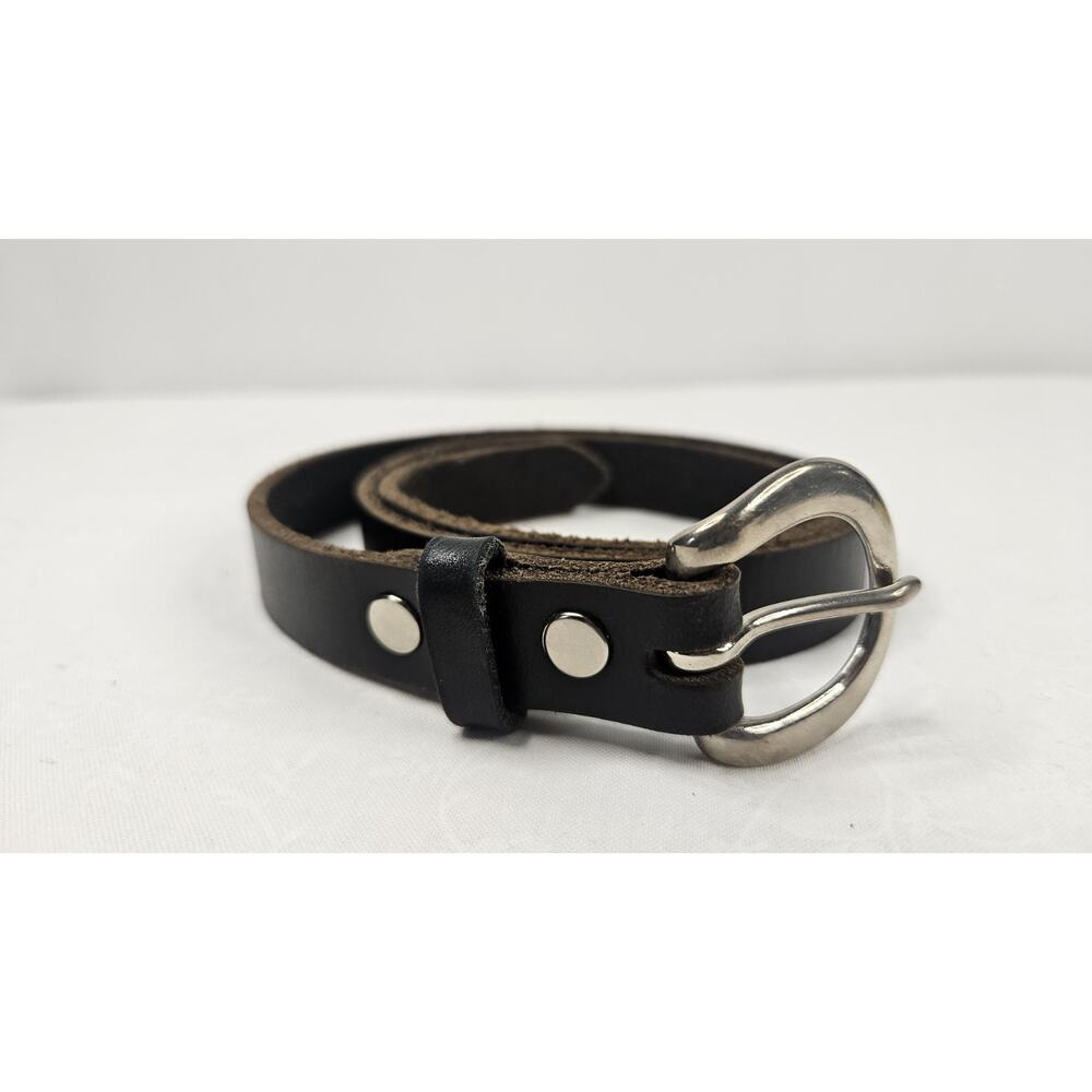 Jakimac 3/4" Women's 30" Black Leather Belt Classic Western Plain Belt XS